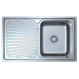 Otus Single Right Hand Bowl with Drainer Sink 800mm Stainless Steel
