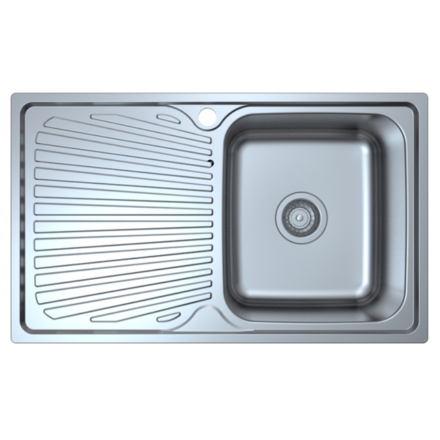 Otus Single Right Hand Bowl with Drainer Sink 800mm Stainless Steel