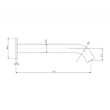 Otus Slimline Bath Spout 220mm