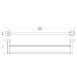 Otus Slimline SS304 Towel Rail Double 600mm Drawing