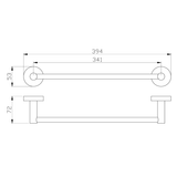 Otus Towel Rail Single 350mm Drawing