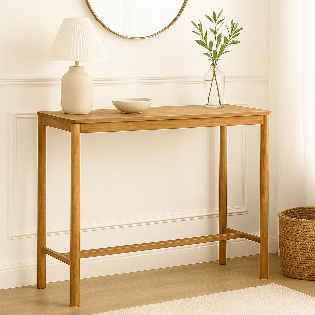 Outpost Margot Teak Bar Table _ (Slatted Top) - 1.1m