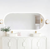 Oval horizontal mirror bathroom-otti