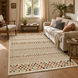 Oxford Squares Bone Rug