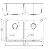 Otus Chrome Kitchen Sink (822x460x230)