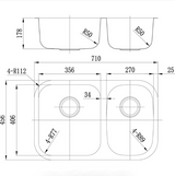 Otus Chrome Kitchen Sink (710x456x178)