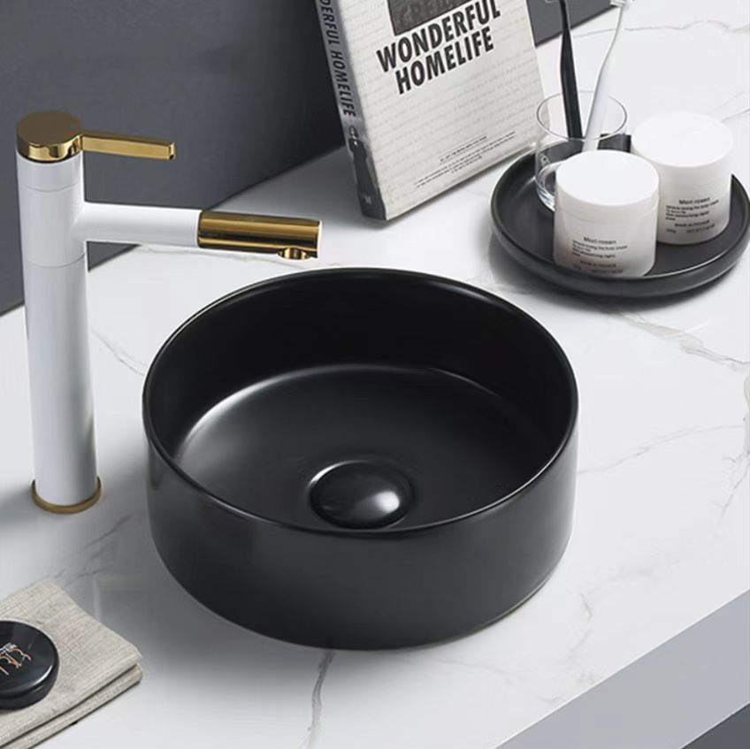 POSEIDON Matte Black Ceramic Basin (Round: 346x346x114)