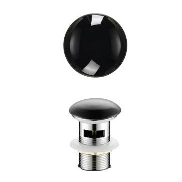 Pop Up Waste with Overflow Ceramic Gloss Black