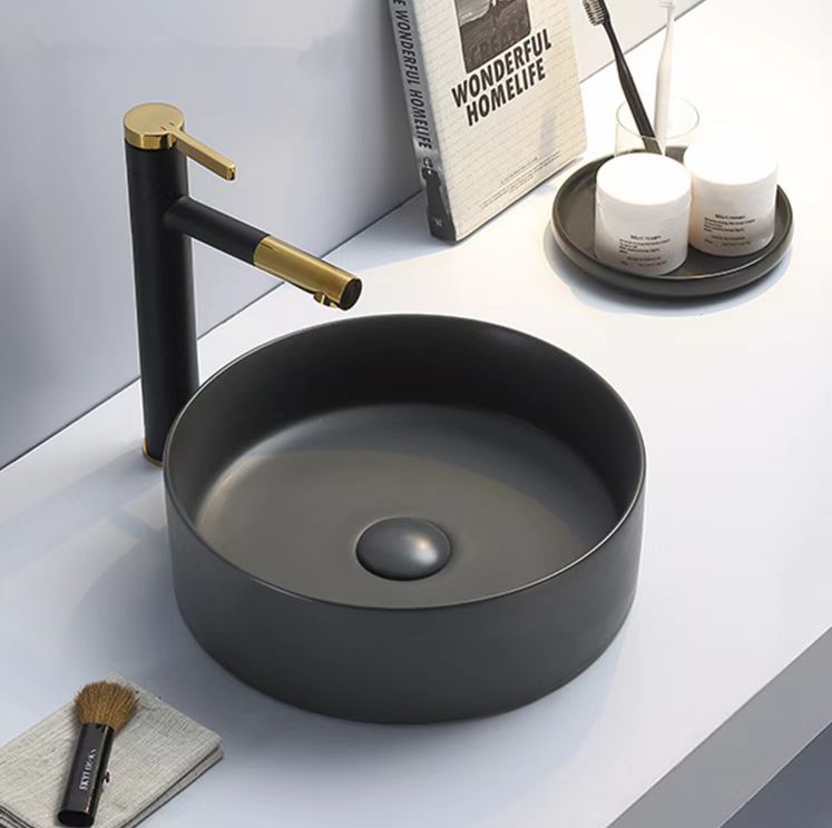 POSEIDON Dark Grey Ceramic Basin (Round: 352x352x112)