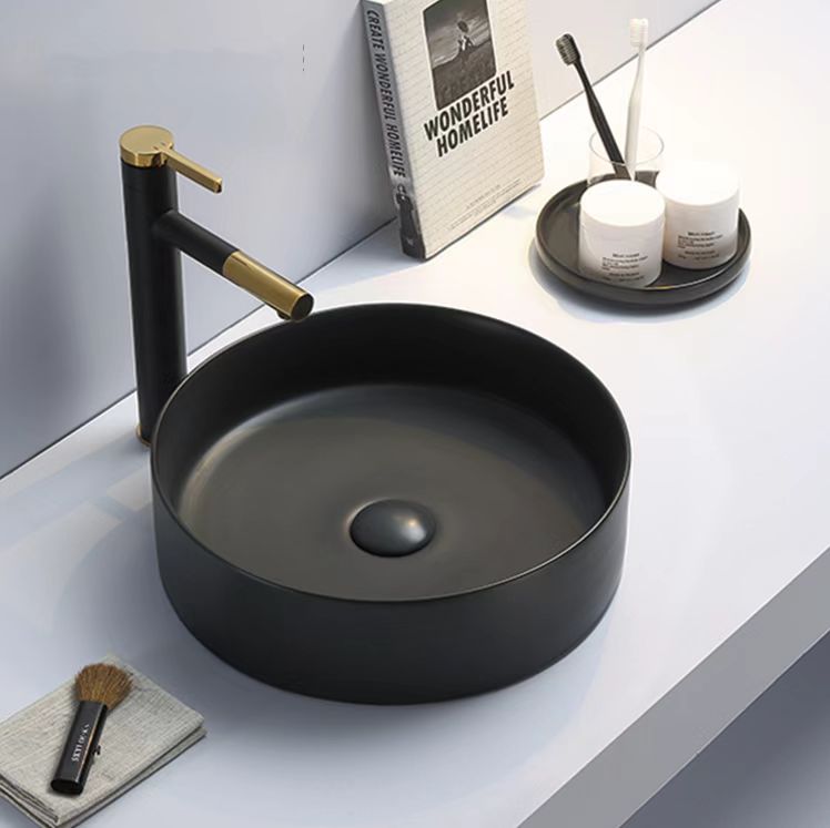POSEIDON Matte Black Ceramic Basin (Round: 394x394x115)