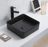POSEIDON Matte Black Ceramic Basin (Square: 360x360x110)
