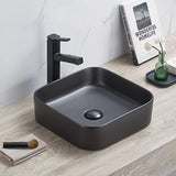 POSEIDON Matte Black Ceramic Basin (Square: 370x370x110)