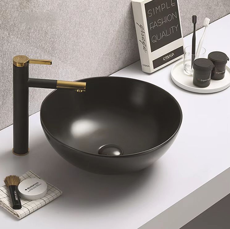 POSEIDON Matte Black Ceramic Basin (Bowl Shape: 400x400x130)