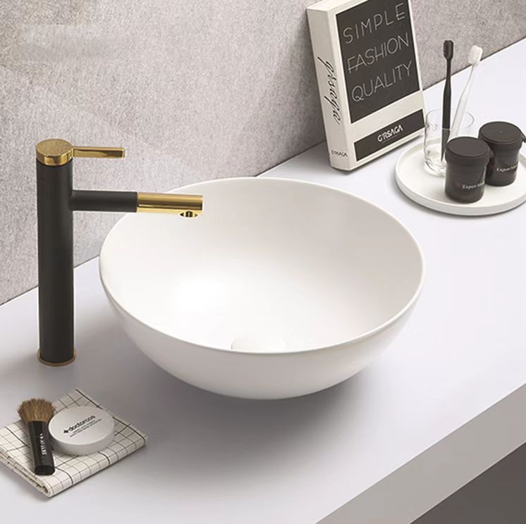 POSEIDON Matte White Ceramic Basin (Bowl Shape: 400x400x130)