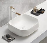 POSEIDON Matte White Ceramic Basin (Rectangle: 450x400X145)