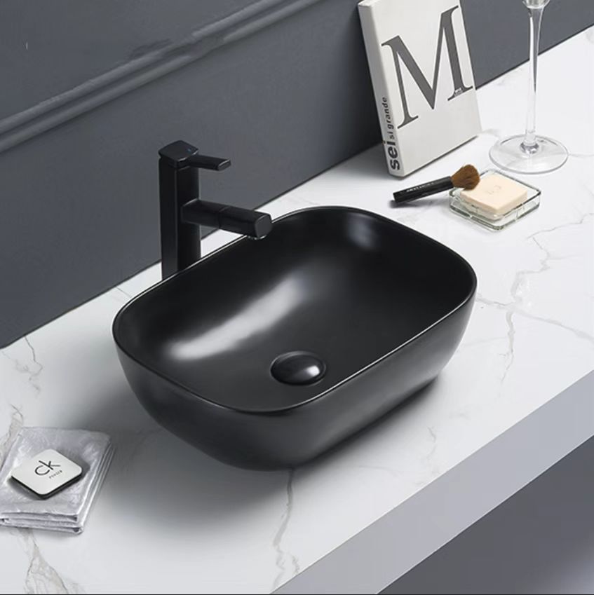 POSEIDON Matte Black Basin (Rectangle: 465x320x137)