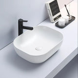 POSEIDON Matte White Ceramic Basin (Rectangle: 505x405x140)