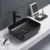POSEIDON Matte Black Ceramic Basin (Rectangle: 500x390x130)