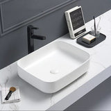 POSEIDON Matte White Ceramic Basin (Rectangle: 500x390x130)