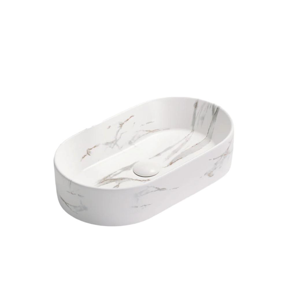 POSEIDON Matte White Carrara Basin (Oval: 525x300x115)