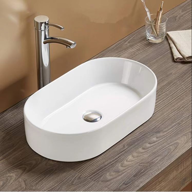 POSEIDON Matte White Ceramic Basin (Oval: 525x300x115mm)