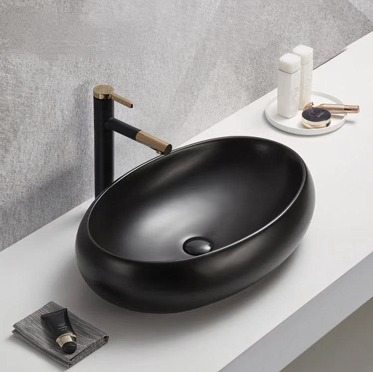 POSEIDON Matte Black Ceramic Basin (Oval: 600x400x150)