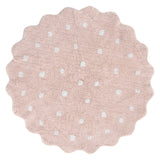 Mellow Round Scalloped Kids Rug Blush Pink