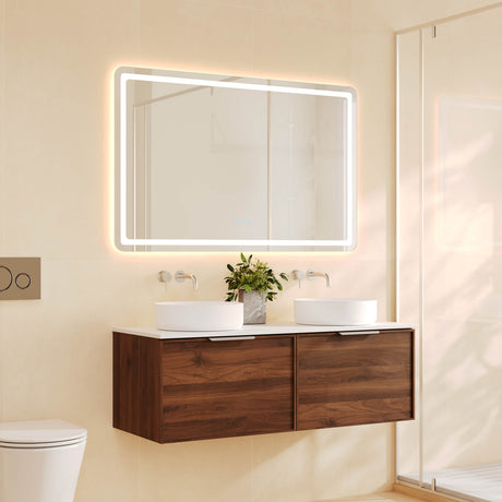 PARIS Wall Hung Vanity Walnut Woodmatt 