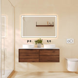 PARIS Wall Hung Vanity Walnut Woodmatt 