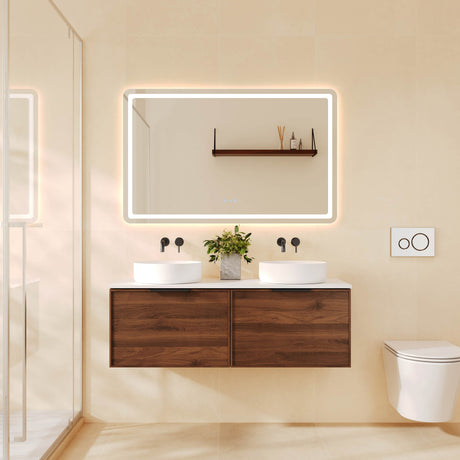 PARIS Wall Hung Vanity Walnut Woodmatt 