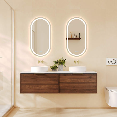 PARIS Wall Hung Vanity Walnut Woodmatt 