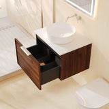 PARIS Wall Hung Vanity Walnut Woodmatt 