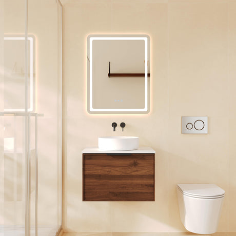 PARIS Wall Hung Vanity Walnut Woodmatt 