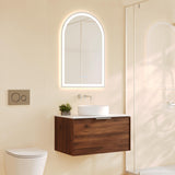 PARIS Wall Hung Vanity Walnut Woodmatt 
