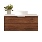 PARIS Wall Hung Vanity Walnut Woodmatt 