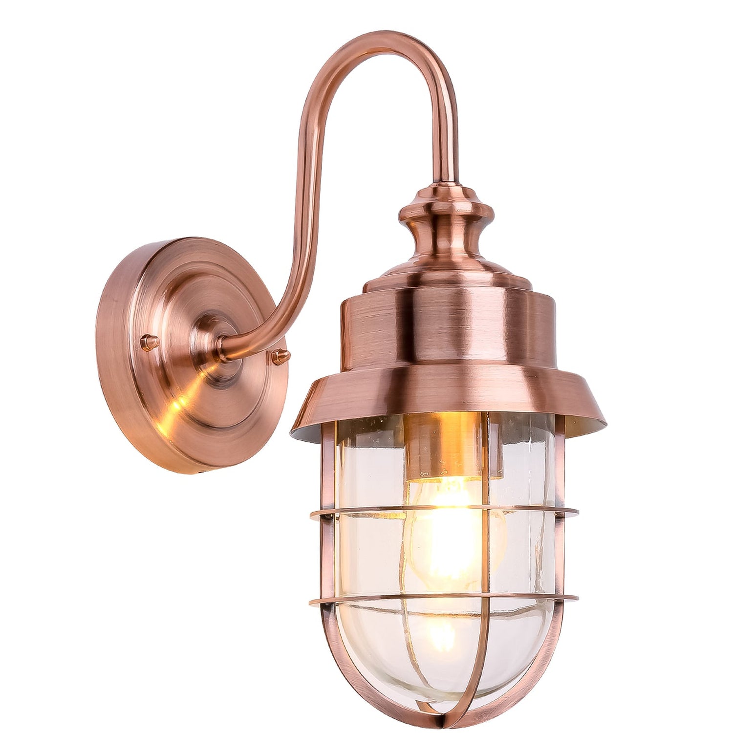 PAROL: Exterior Cylinder Glass with Cage Wall Lights IP44
