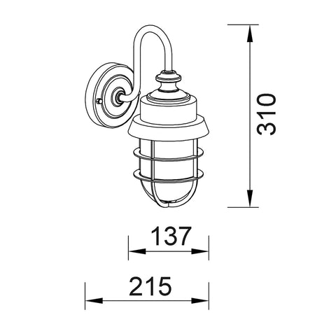 PAROL: Exterior Cylinder Glass with Cage Wall Lights IP44