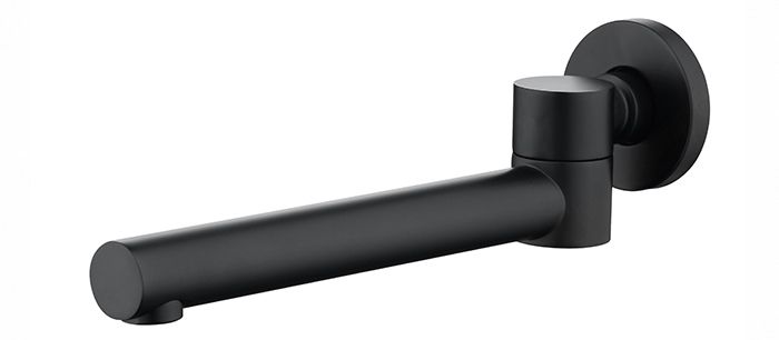 PAVIA Swivel Round Bath Spout - Matte Black