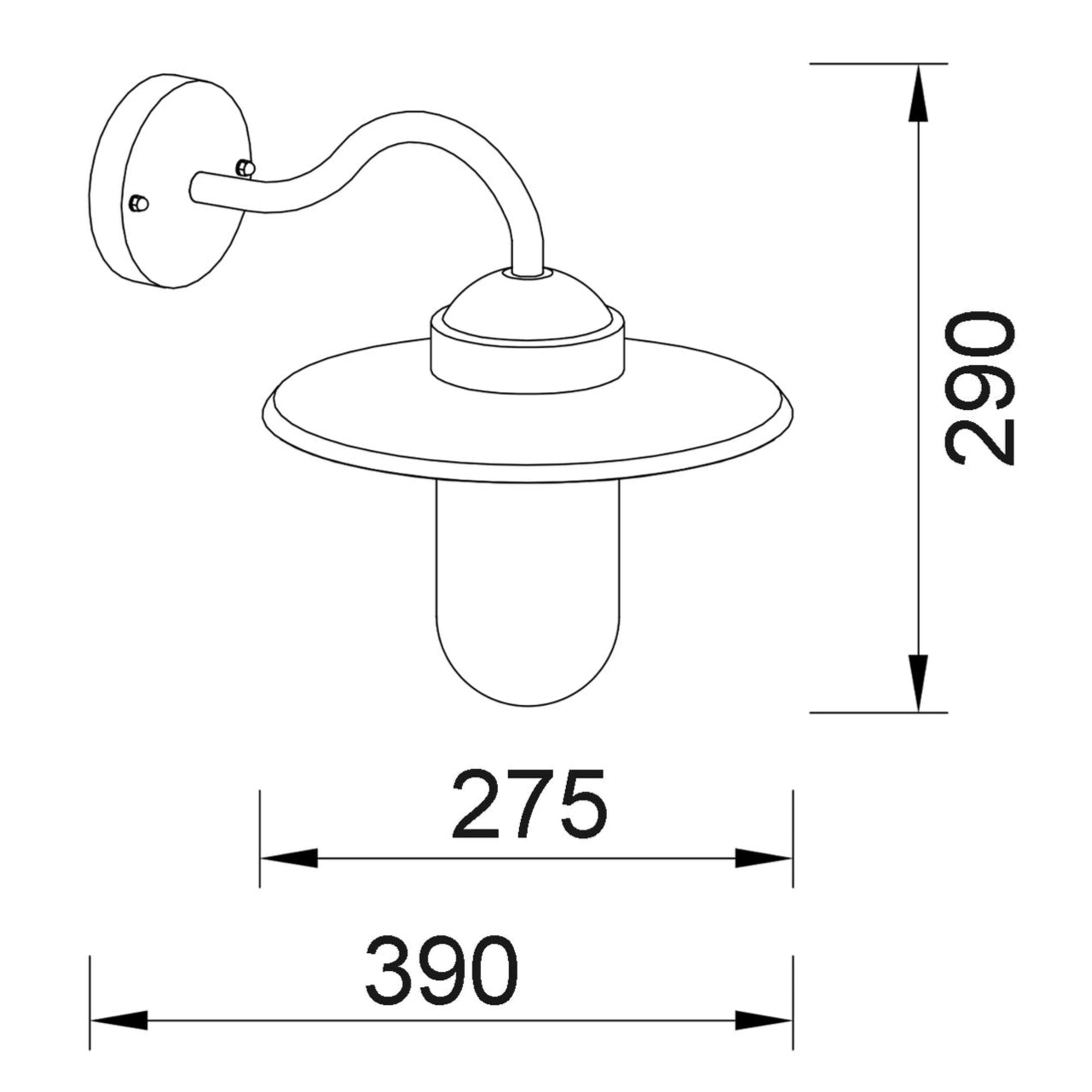 PAYONG: Exterior Sun Hat Shape with Clear Glass Wall Lights IP44