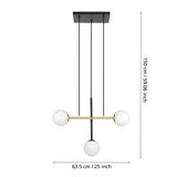 PAZ Pendant Light 3x40W - Brushed Brass