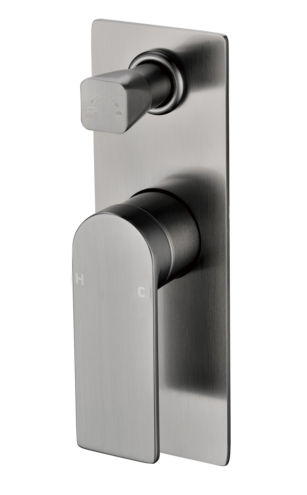 Ruki Wall Mixer with Diverter - Brushed Gun Metal