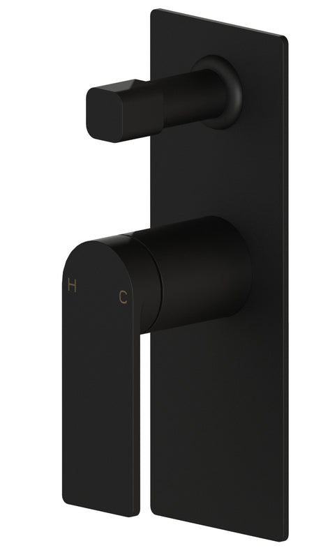 Ruki Wall Mixer with Diverter - Matte Black