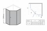 COVEY Semi-Framed Pivot Door Diamond Shower Screen