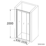 COVEY Wall To Wall Semi-Framed Triple Sliding Door With 3 Panels Shower Screen