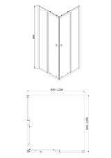 COVEY Semi-Frame Double Corner Sliding Door Square & Rectangular Shower Screen
