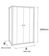 Covey Semi-Framed Double Horizontal Sliding Door Shower Screen