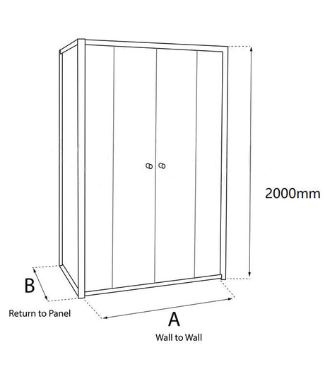 Covey Semi-Framed Double Horizontal Sliding Door Shower Screen
