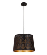 PENSHADE: Interior Slanted with Fleur Tower Pattern Laser Cut Pendant Lights (Black/ White)