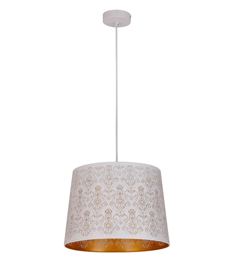 PENSHADE: Interior Slanted with Fleur Tower Pattern Laser Cut Pendant Lights (Black/ White)