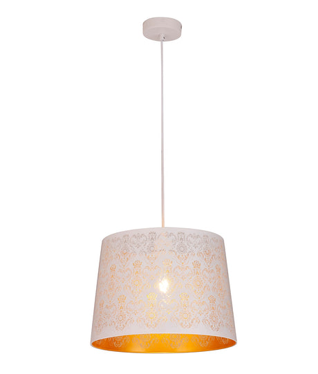 PENSHADE: Interior Slanted with Fleur Tower Pattern Laser Cut Pendant Lights (Black/ White)